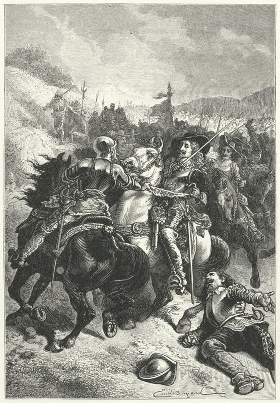Król Karol I w bitwie pod Naseby autorstwa Emile Antoine (after) Bayard