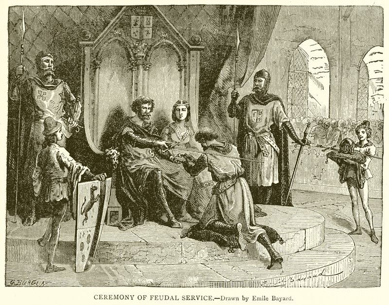 Ceremonia Służby Feudalnej autorstwa Emile Antoine Bayard