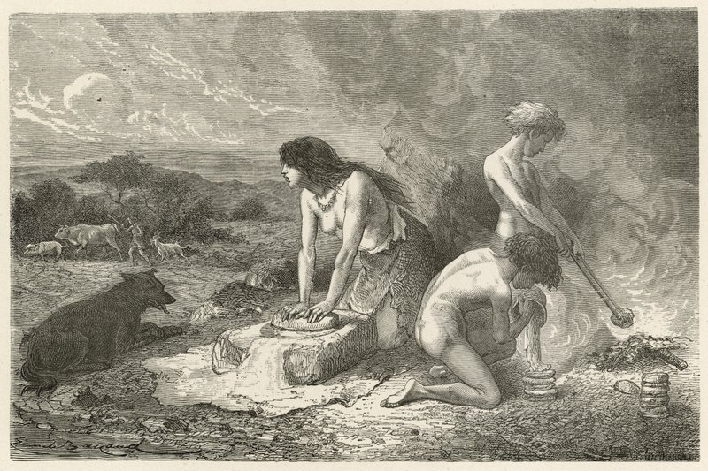 Sztuka pieczenia w epoce kamienia autorstwa Emile Antoine Bayard