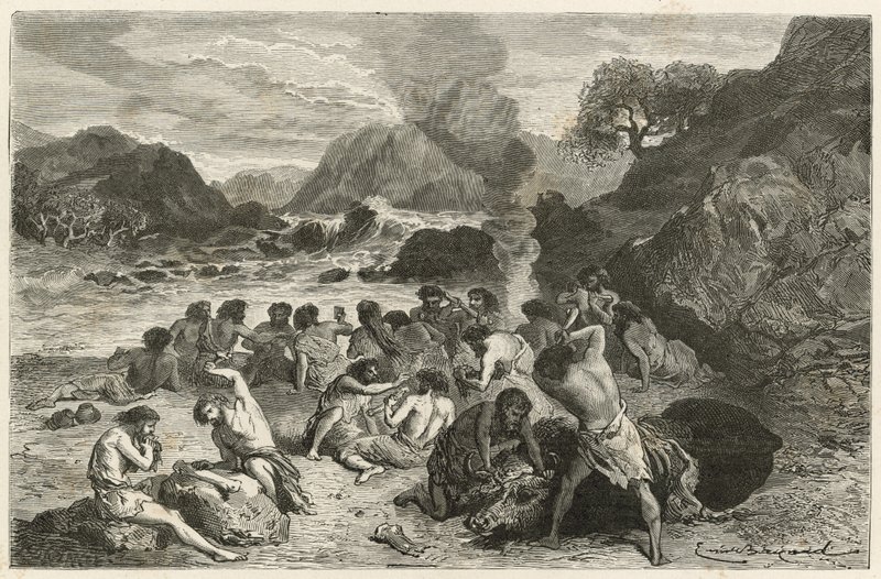 Uczta w czasach renifera autorstwa Emile Antoine Bayard