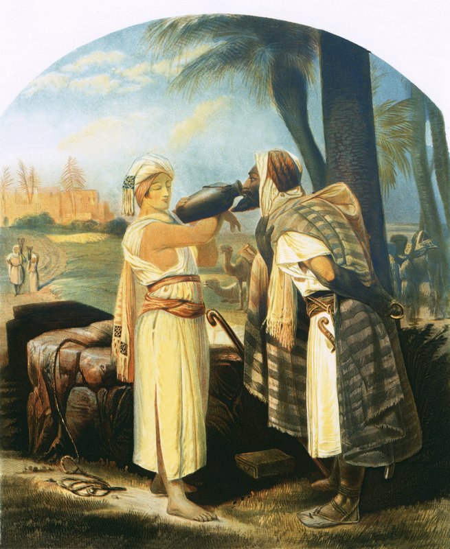 Rebekah daje słudze pić autorstwa Emile Jean Horace Vernet