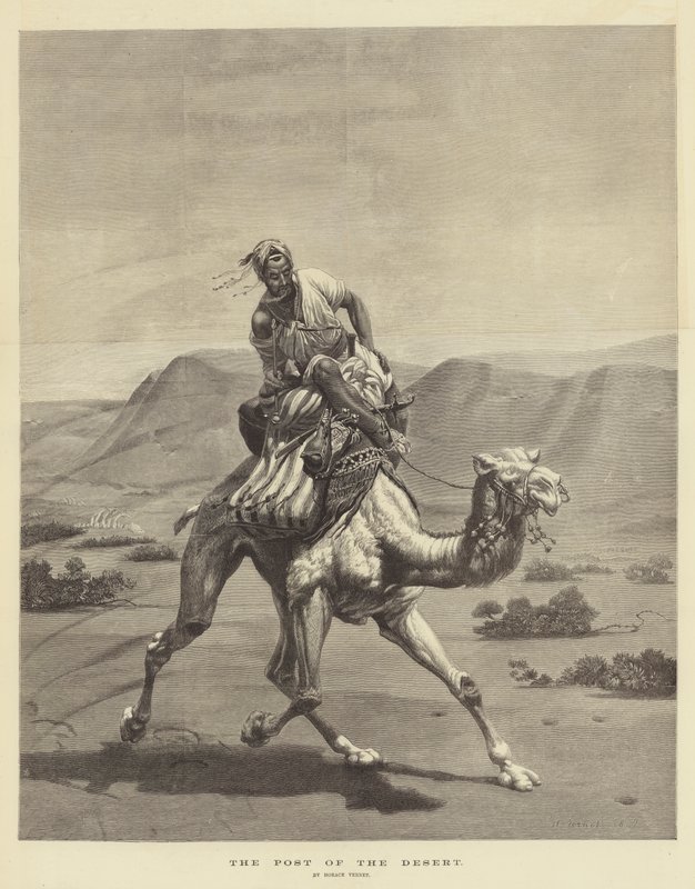Poczta Pustyni autorstwa Emile Jean Horace Vernet