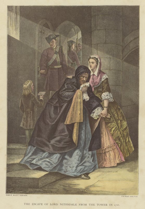 Ucieczka Lorda Nithsdale z wieży w 1716 r. autorstwa Emily Mary Osborn