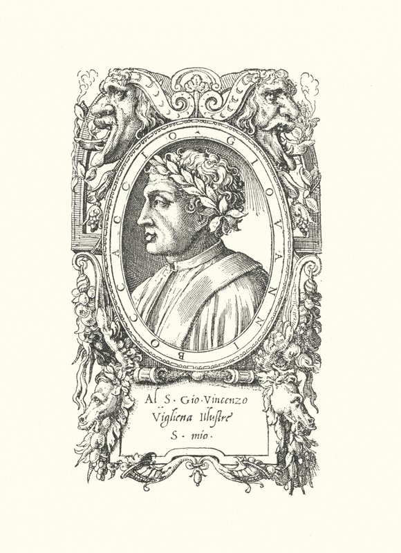 Giovanni Boccaccio, włoski poeta, powieściopisarz i humanista autorstwa Enea Vico