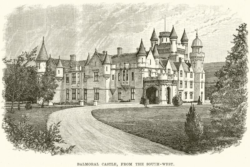 Zamek Balmoral, od południowego zachodu autorstwa English School