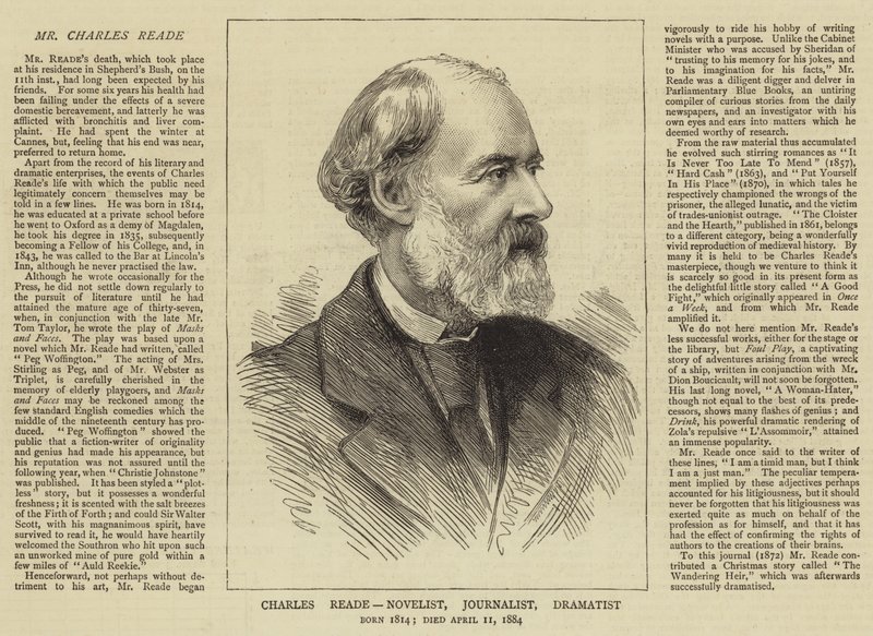 Charles Reade, powieściopisarz, dziennikarz, dramaturg autorstwa English School