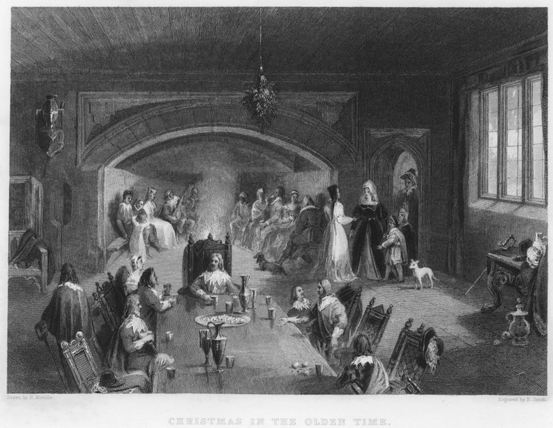 Boże Narodzenie w dawnych czasach, Wycoller Hall, Lancashire, 1650 autorstwa English School