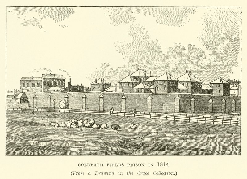 Więzienie Coldbath Fields w 1814 r. autorstwa English School