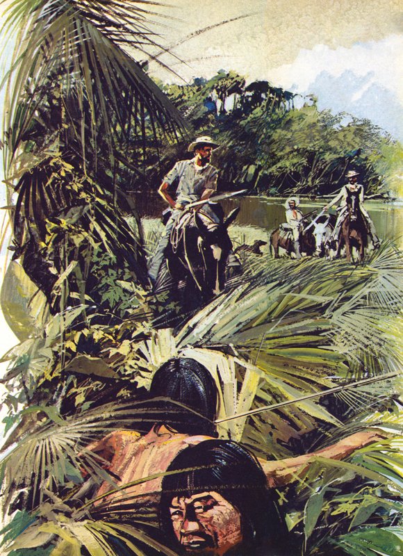 Pułkownik Percy Fawcett bada Matto Grosso autorstwa English School