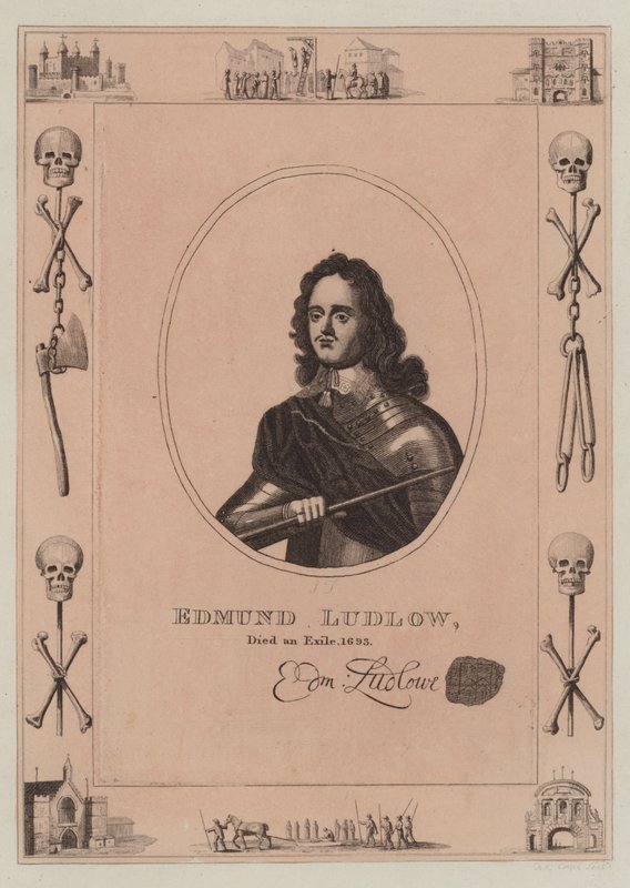 Edmund Ludlow, zmarł na wygnaniu, 1693 autorstwa English School
