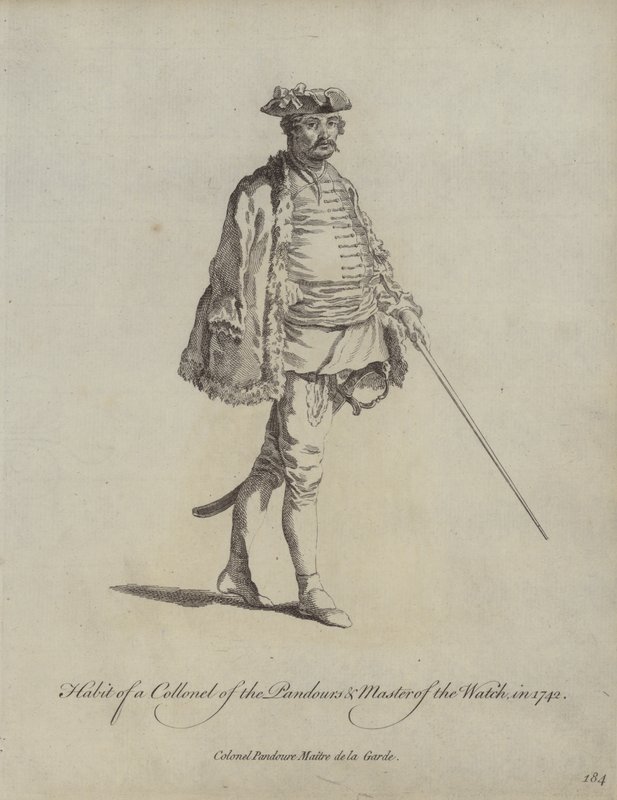 Nawyk pułkownika Pandourów i pana straży w 1742 r. autorstwa English School