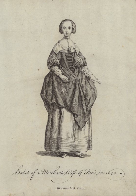 Nawyk kupcy żony z Paryża w 1640 r. autorstwa English School