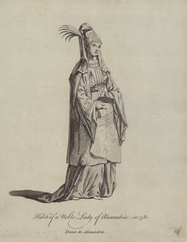 Nawyk Szlachetnej Damy Aleksandryjskiej w 1581 r. autorstwa English School