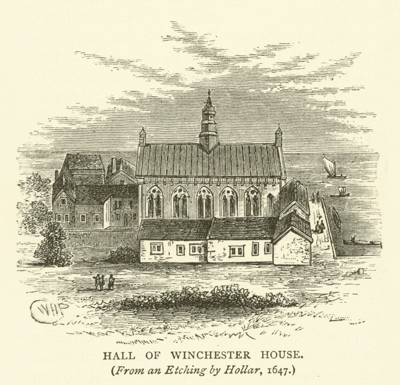 Hall of Winchester House, z akwaforty Hollara, 1647 autorstwa English School