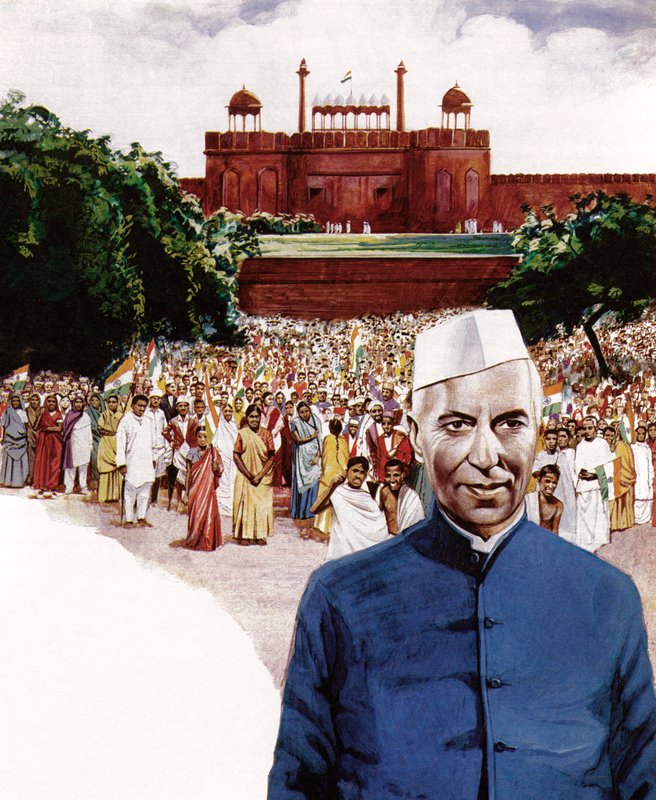 Jawaharlal Nehru, pierwszy premier Indii autorstwa English School