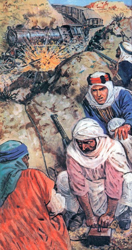 Lawrence z Arabii i jego zwolennicy sabotowali pociągi i wysadzili kilometry linii kolejowych autorstwa English School
