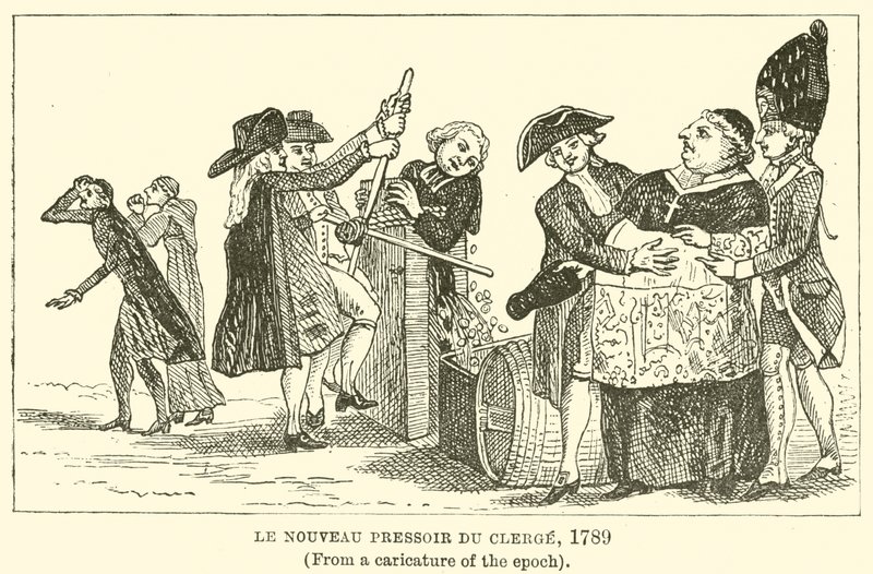 Nowa prasa duchowieństwa, 1789, (z karykatury epoki) autorstwa English School