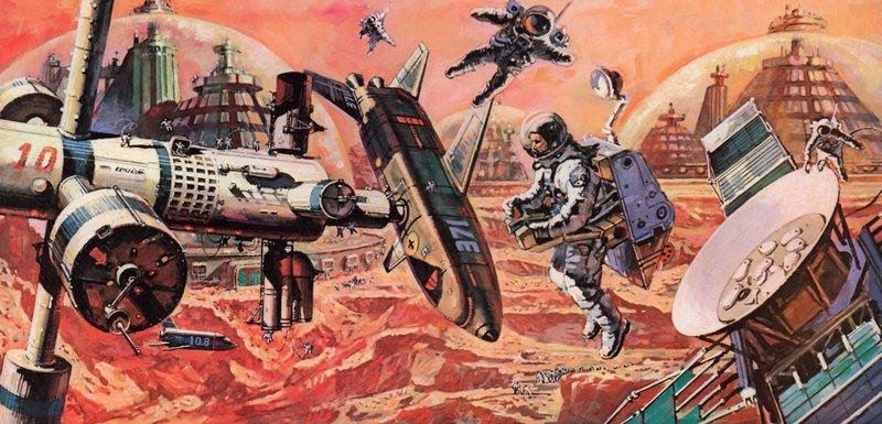 Mars, skolonizowany przez człowieka, jak przewidywano w latach 80. autorstwa English School