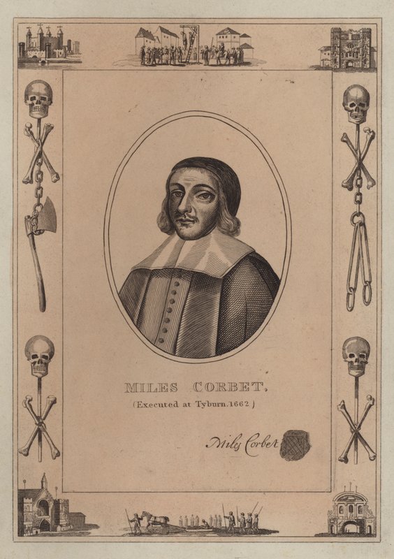 Miles Corbet, stracony w Tyburn, 1662 autorstwa English School
