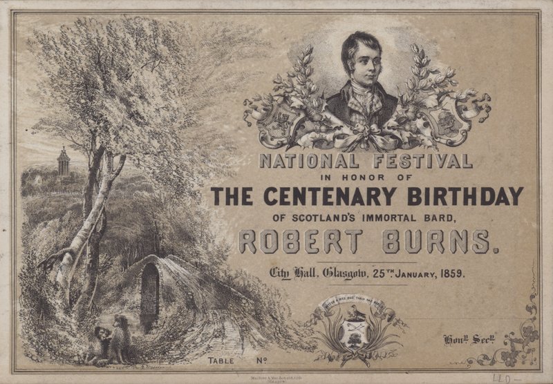 Narodowy Festiwal na cześć stulecia urodzin nieśmiertelnego barda Scotlands, Robert Burns, 25 stycznia 1859 autorstwa English School