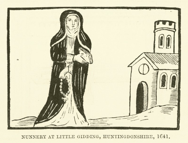 Klasztor w Little gidding, Huntingdonshire, 1641 autorstwa English School