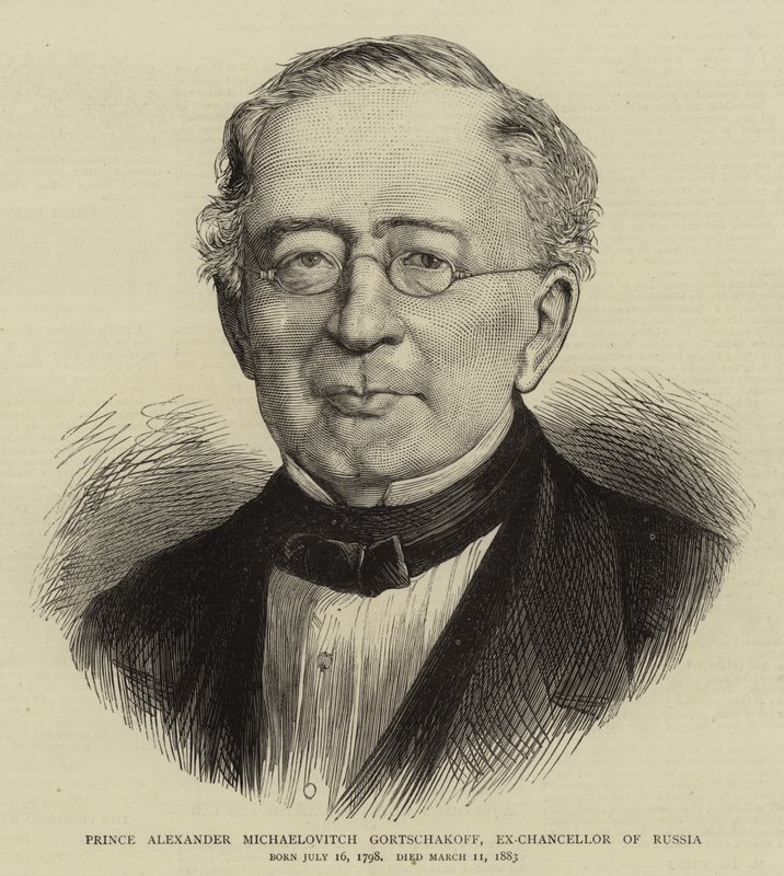 Książę Aleksander Michaelowicz Gortschakoff, były kanclerz Rosji autorstwa English School