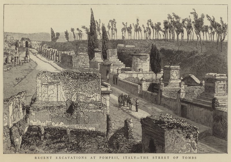 Ostatnie wykopaliska w Pompejach, Włochy, Ulica Grobowców autorstwa English School