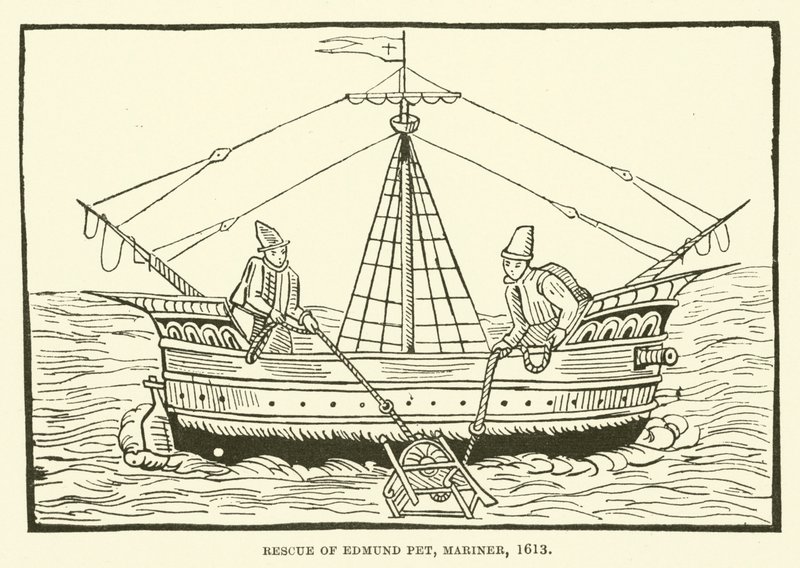 Ratunek Edmunda Peta, marynarza, 1613 autorstwa English School