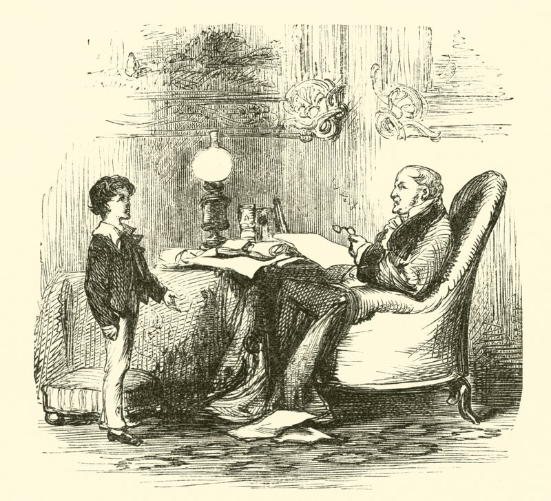Robert Peel, na praktyce oratorskiej z ojcem autorstwa English School