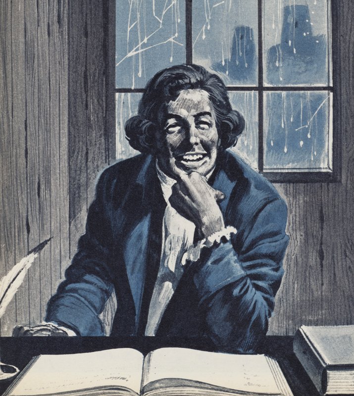 Rudolf Raspe, autor słynnych opowieści barona Munchausena autorstwa English School