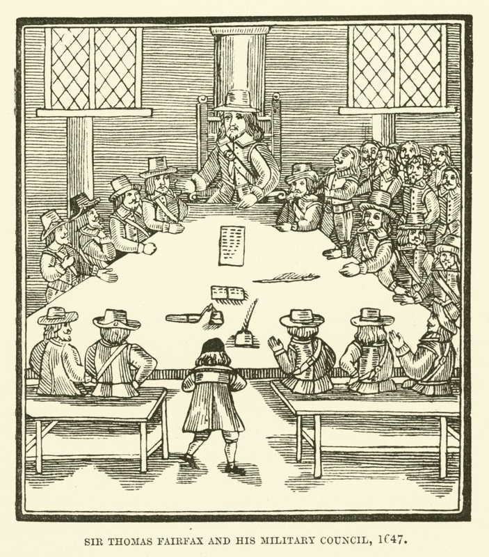 Sir Thomas Fairfax i jego rada wojskowa, 1647 autorstwa English School
