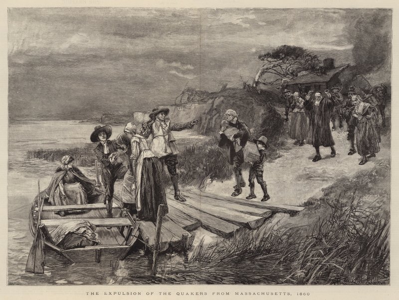 Wypędzenie kwakrów z Massachusetts, 1660 r autorstwa English School