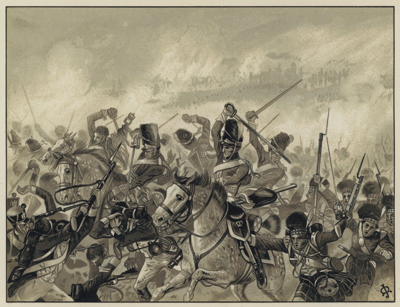 Szarzy i dziewięćdziesiąt drugi w Waterloo, 18 czerwca 1815 r autorstwa English School