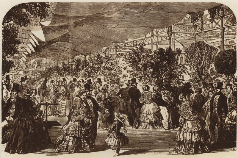 Wystawa Ogrodnicza, nawa wschodnia, 1855 (grawiura) autorstwa English School