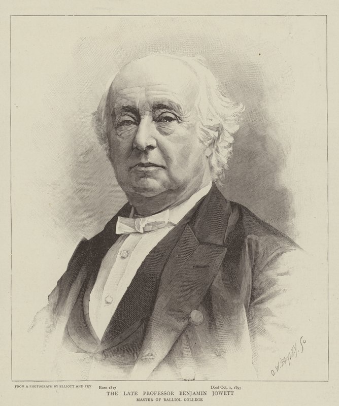 Zmarły profesor Benjamin Jowett autorstwa English School