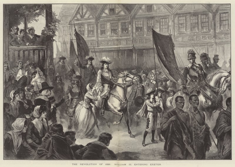 Rewolucja 1688, Wilhelm III wkraczający do Exeter autorstwa English School