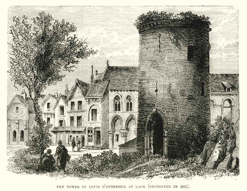 Wieża Louisa DOutremera w Laon (zniszczona w 1831 r.) autorstwa English School