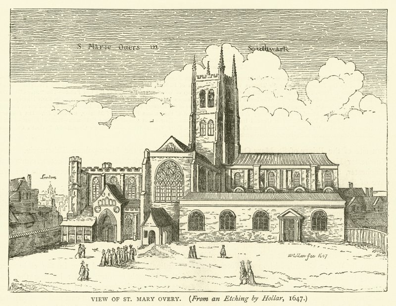 Widok Matki Boskiej Overy, z akwaforty Hollara, 1647 autorstwa English School