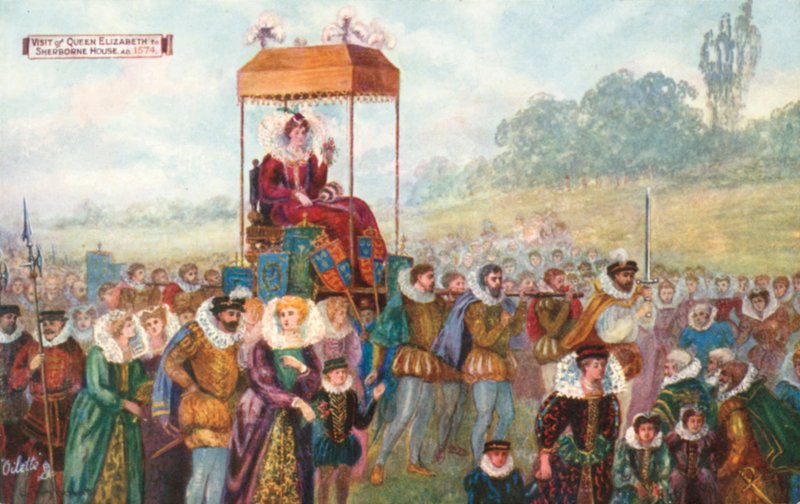 Wizyta królowej Elżbiety w Sherborne House, AD 1574 autorstwa English School