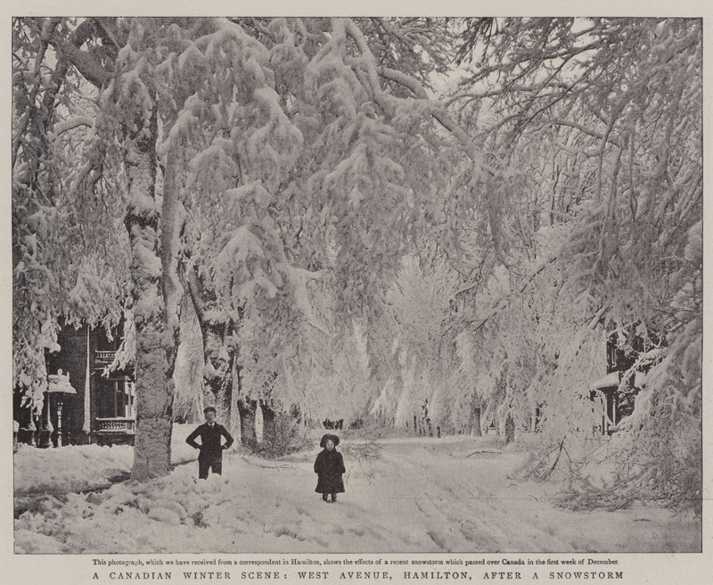 Kanadyjska scena zimowa, West Avenue, Hamilton, po śnieżycy autorstwa English Photographer