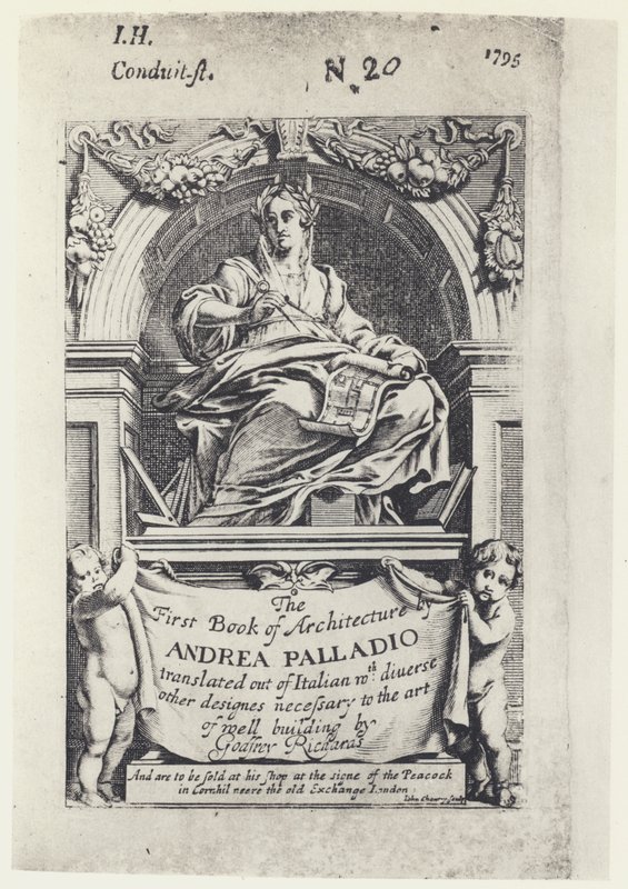 Palladio, Pierwsza Księga Architektury, Tr G Richards 1668 (zdjęcie czarno-białe) autorstwa English Photographer