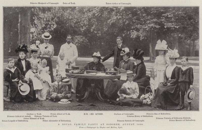 Przyjęcie rodziny królewskiej w Osborne, sierpień 1898 r autorstwa English Photographer