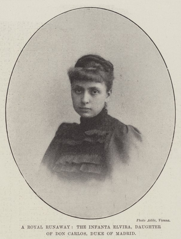Królewska uciekinierka, infantka Elwira, córka Don Carlosa, księcia Madrytu autorstwa English Photographer