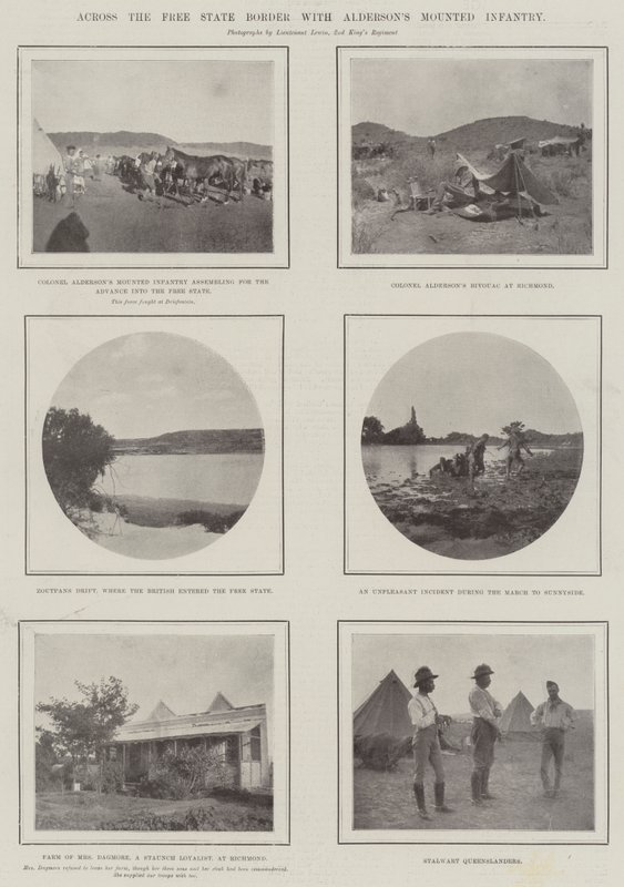 Przez granicę Wolnego Państwa z piechotą konną Aldersonów autorstwa English Photographer