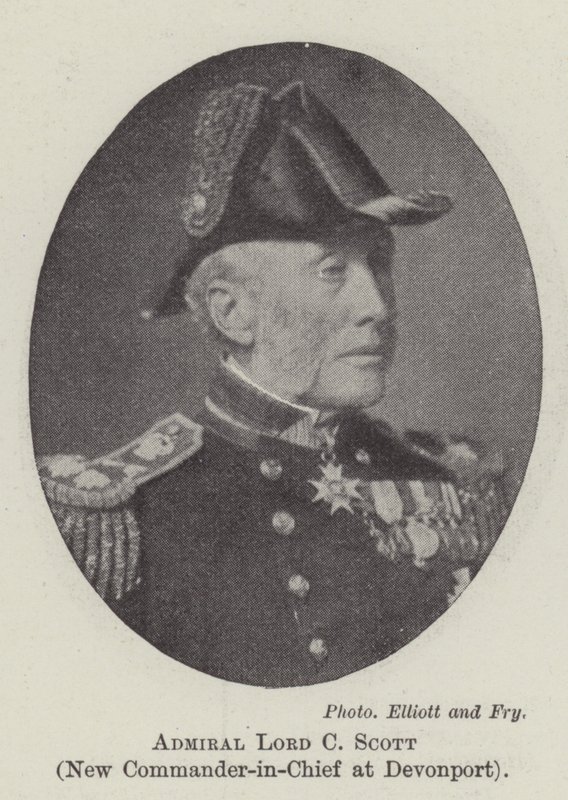 Admirał Lord C Scott, nowy głównodowodzący w Devonport autorstwa English Photographer