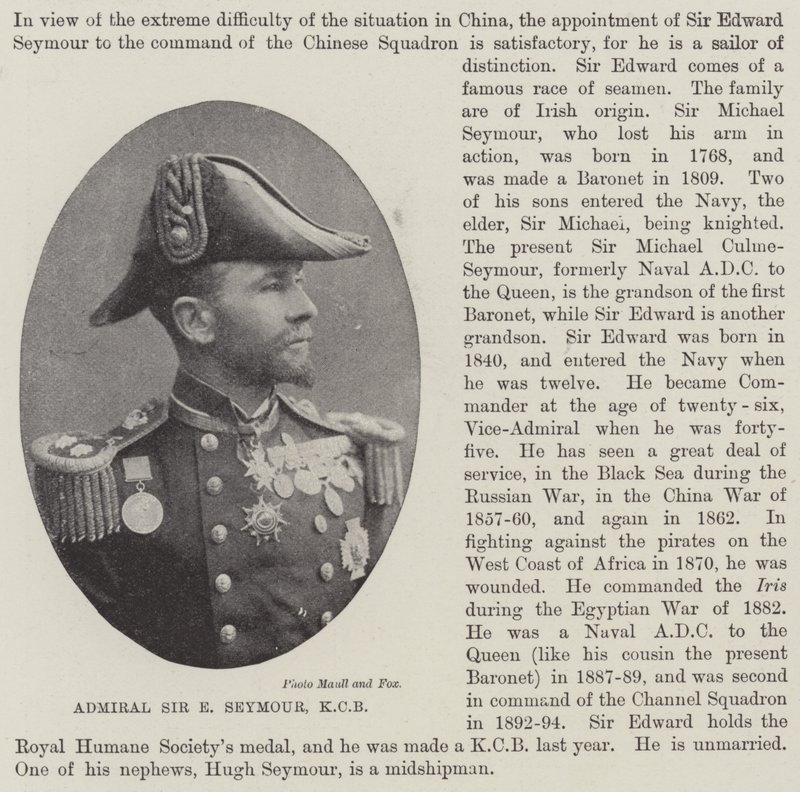 Admirał Sir E Seymour, KCB autorstwa English Photographer