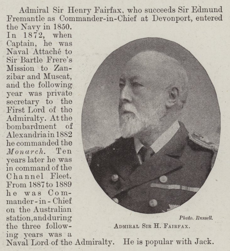 Admirał Sir H Fairfax autorstwa English Photographer