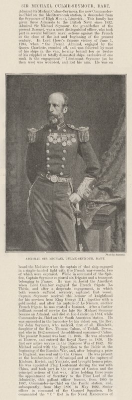 Admirał Sir Michael Culme-Seymour, Baronet autorstwa English Photographer