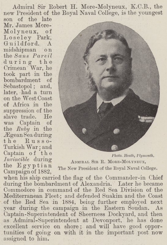 Admirał Sir R More-Molyneux, nowy prezes Royal Naval College autorstwa English Photographer