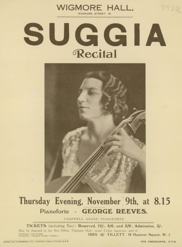 Reklama recitalu Suggii w Wigmore Hall autorstwa English Photographer